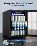 EUHOMY 24 Can Mini Fridge, 18L Beverage Refrigerator with Quiet Compressor