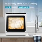 EUHOMY Countertop Dishwasher Portable, 6 Programs with 40 dB, No Hookup