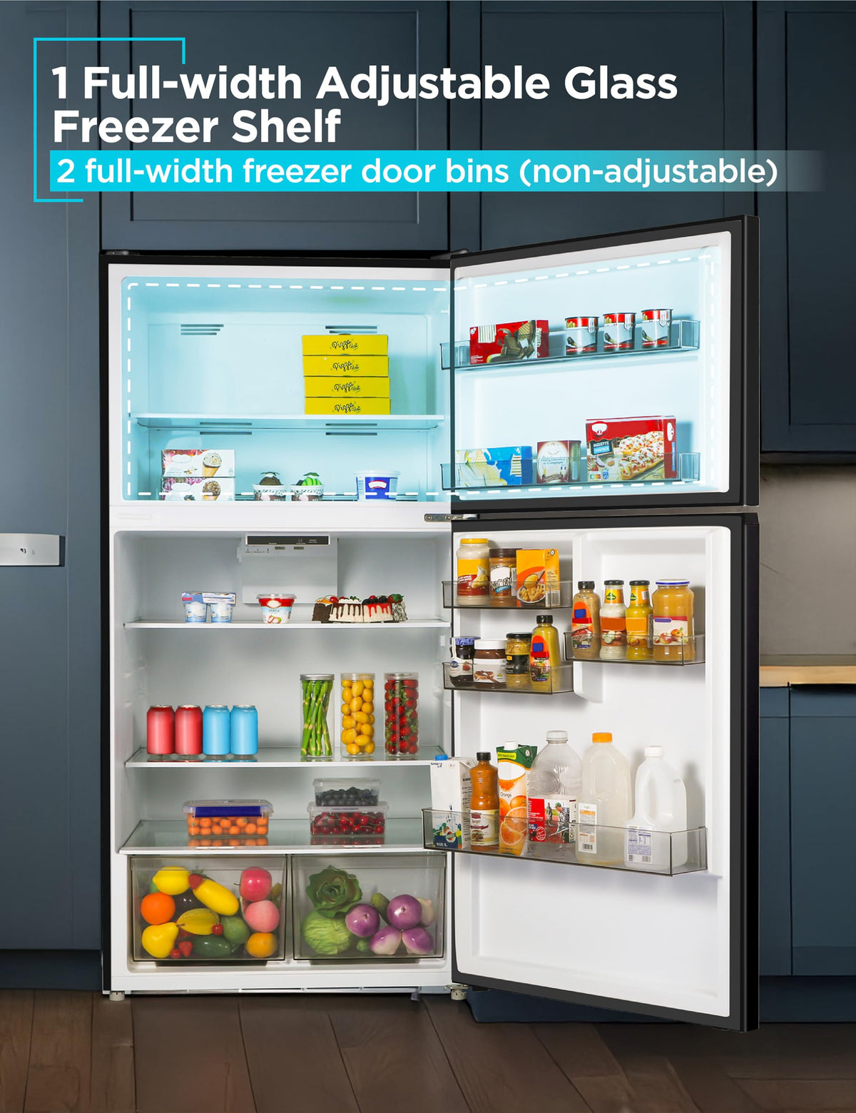 BLACK+DECKER 18.1 Cu. Ft. Top Mount Refrigerator with Ice Maker, BR1810HIMB