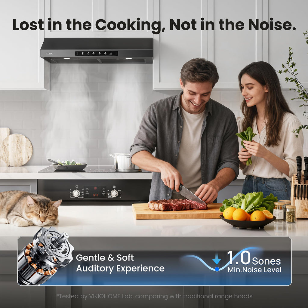 VIKIO HOME 30 Inch Under Cabinet Range Hood 900 CFM Dual Motor Power