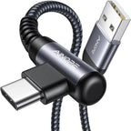 Samsung USB C Charger Cable, 2 Pack 2M Fast Charge, Right Angle Nylon Braided Type C Cable Compatible with S10 S9, Huawei, Google Pixel, Sony Xperia, LG