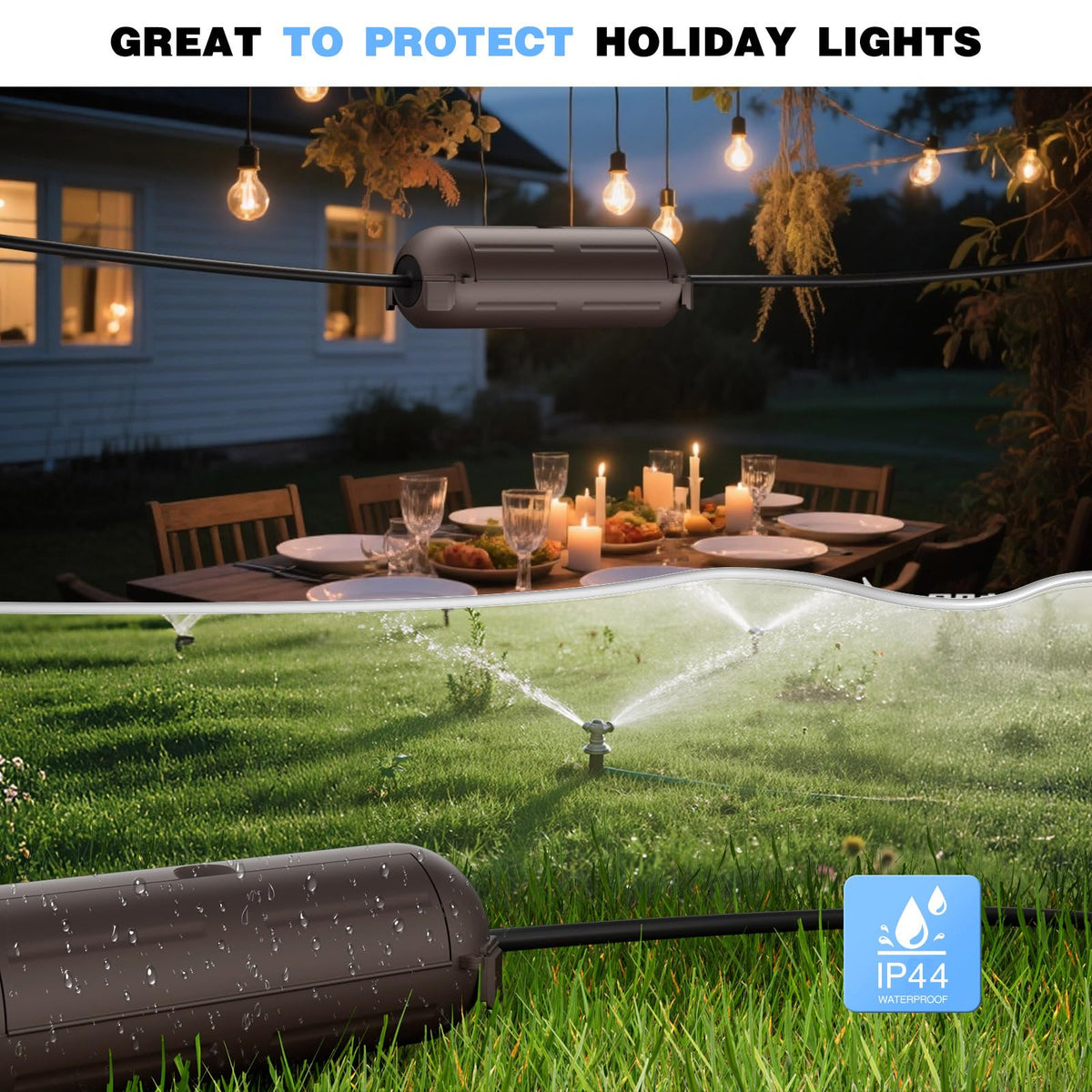 [3 Pack] Flemoon Outdoor Extension Cord Safety Cover with Waterproof Seal