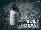 Fuel24 Stainless Steel Jug - 1.3 or 2.2 Litre Water Bottle - Extra Strong, BPA Free, Leak Proof - Large Gym Sports Bottle, 1.3L, 2.2L, Metal Bottle - Colour Options