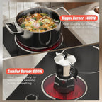 2 Burner Electric Cooktop 110V 2000W Countertop or Built-in