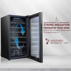 SCHMÉCKÉ 12 Bottle Compressor Wine Cooler Refrigerator w/Lock - Large Freestanding Wine Cellar For Red, White, Champagne or Sparkling Wine - 41f-64f Digital Temperature Control Fridge Stainless Steel