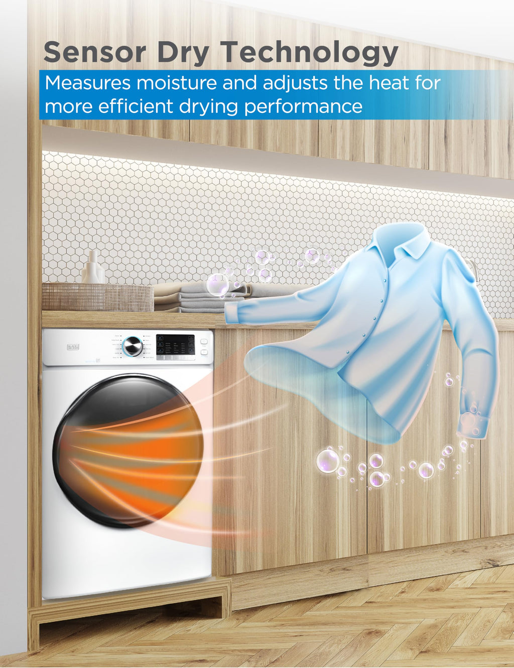 BLACK+DECKER 2.65 Cu. Ft. Portable Dryer, 8.8 lb. Capacity, BCED26, White