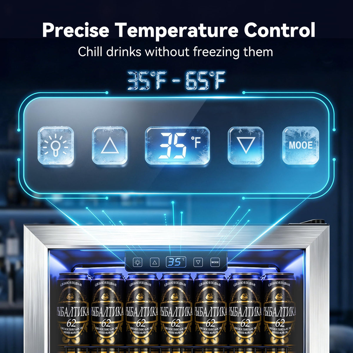 Beverage Refrigerator, 2.47 Cu.Ft Mini Fridge Beverage Cooler