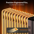 VonHaus Oil Filled Radiator 11 Fins – 2500W, 3 Heat Settings, 24 Hour Timer