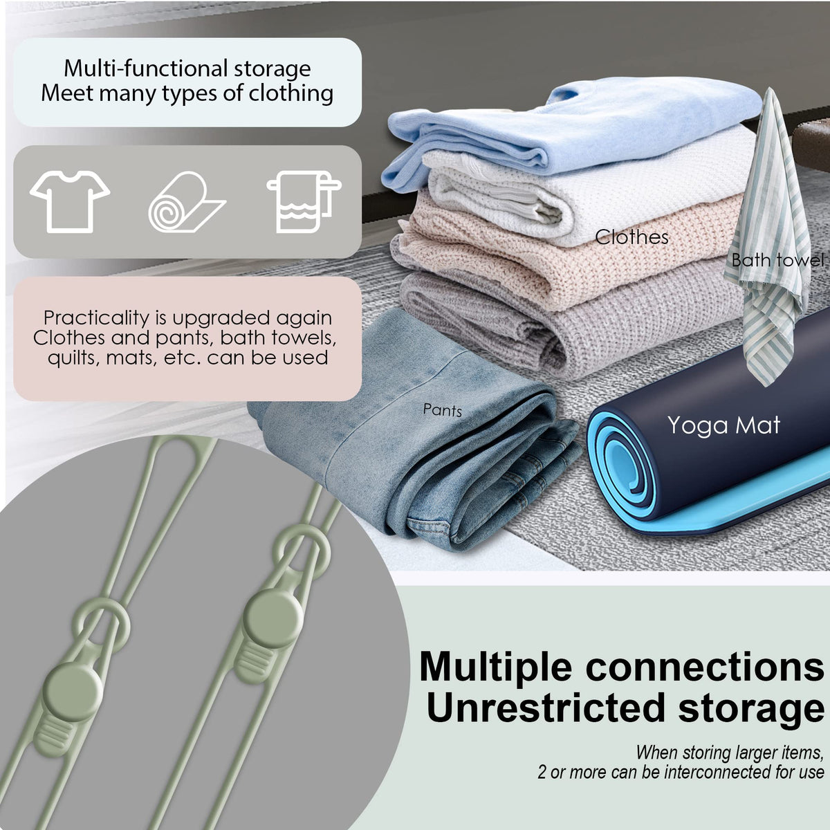 24Pcs Silicone Cable Ties, Cord Organizer Cable Management-Multi