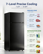 Manastin 4.5cf Mini Fridge for Dorm/Office Quiet 2-Door Adjustable