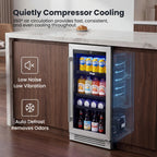Yeego Beverage Refrigerator - 24 inch 180 Cans Beer Cooler with Glass Door