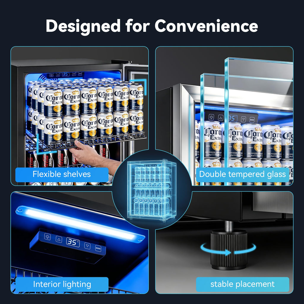 Beverage Refrigerator, 2.47 Cu.Ft Mini Fridge Beverage Cooler