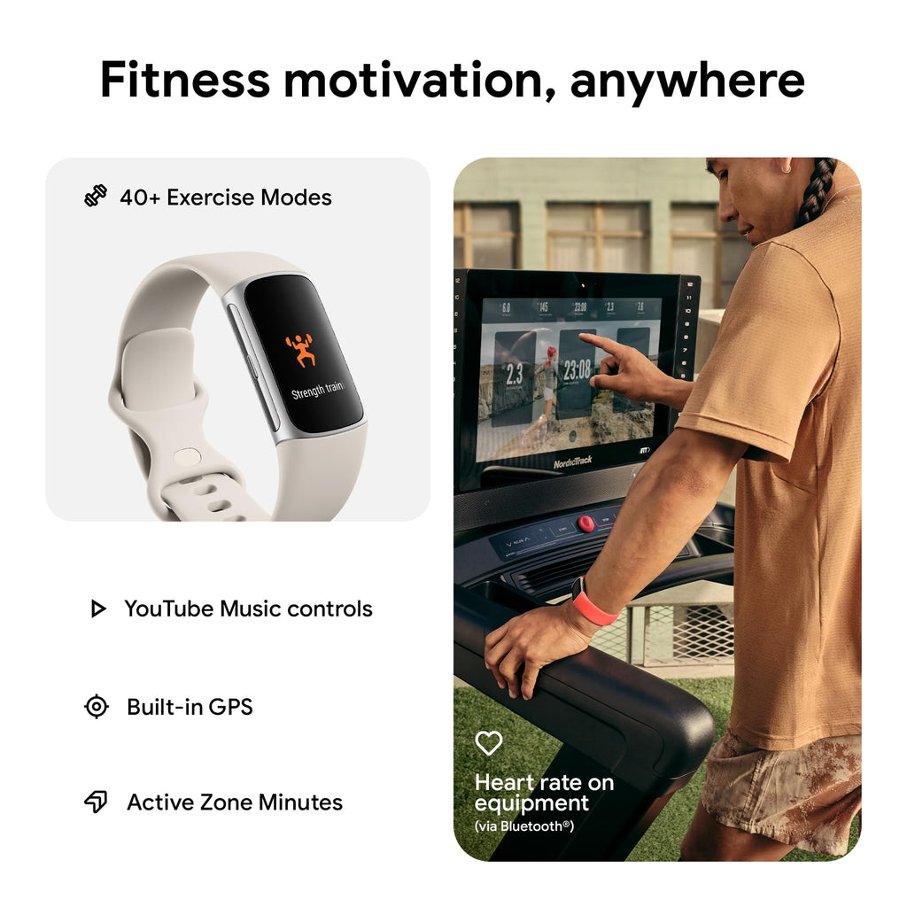 Fitbit Google Charge 6 Activity Tracker with 3 Months Google Health Membership Included, 7 Days Battery Life and Google Wallet and Maps, Obsidian/Black Aluminum