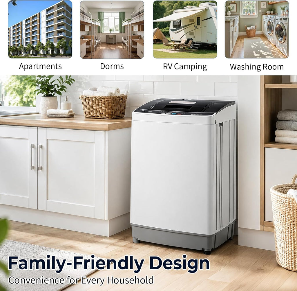 Winado 15.6LBS Full Automatic Portable Washing Machine with Drain Pump