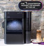 GE Profile Opal Ultra, Countertop Nugget Ice Maker, 1 Gal XL Side Tank, *Amazon Exclusive*, 38 lbs/Day, Pebble Pellet Crushed Ice Machine, WiFi Stainless Steel