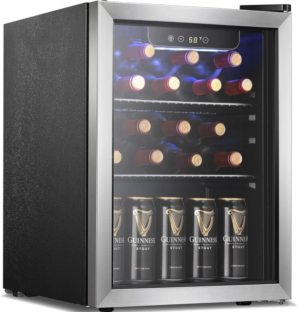 Antarctic Star Beverage Refrigerator Cooler 68 Can, Mini Fridge with Glass Door for Beer Drinks Wine,Freestanding Small Fridge with Electronic Temperature Control for Home and Bar,1.7 cu.ft