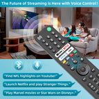 Rechargeable TV Remote for Samsung Smart TVs, Replacement for All 2019-2026 Samsung TV Remote Control with Voice Control. USB-C Fast Charging. Solar Charging. 2-Year Warranty.