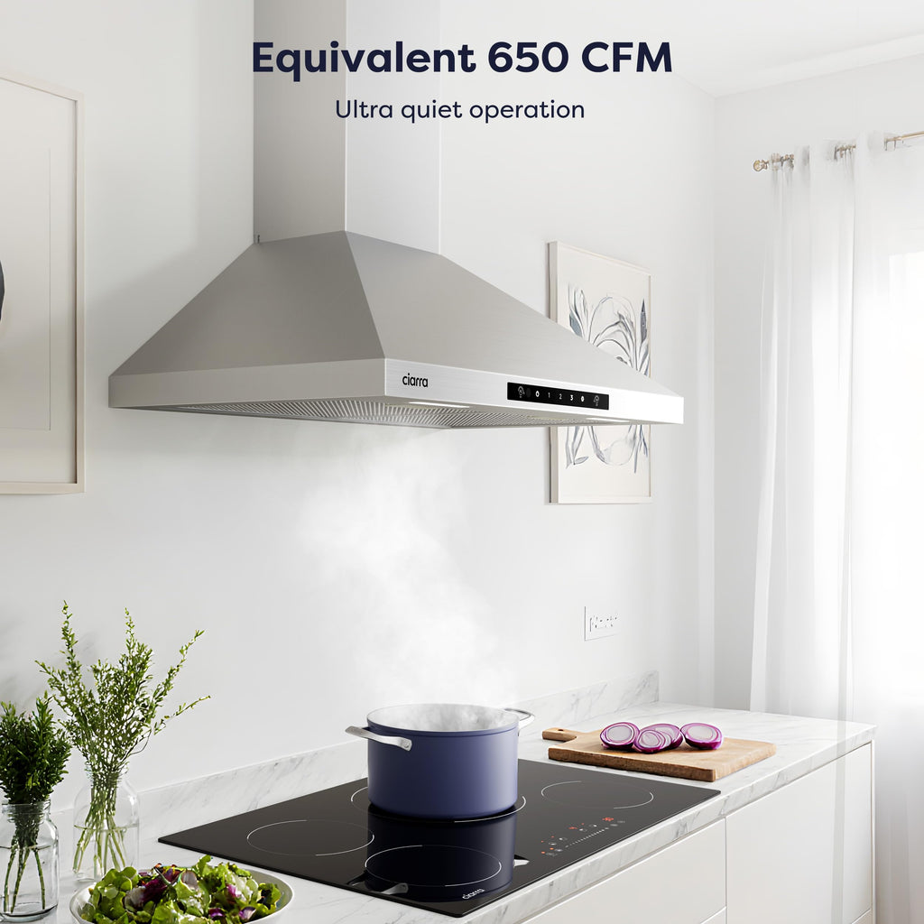 CIARRA Portable Range Hood, 2-Speed Desktop Kitchen Exhaust Fan