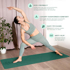 Yogii Yoga Mat - Non-Slip 6mm Thick TPE & Travel-friendly Yoga Mat - Perfect for Home & Gym Exercise Fitness & Pilates - With Laser Alignment Guides for Men & Women