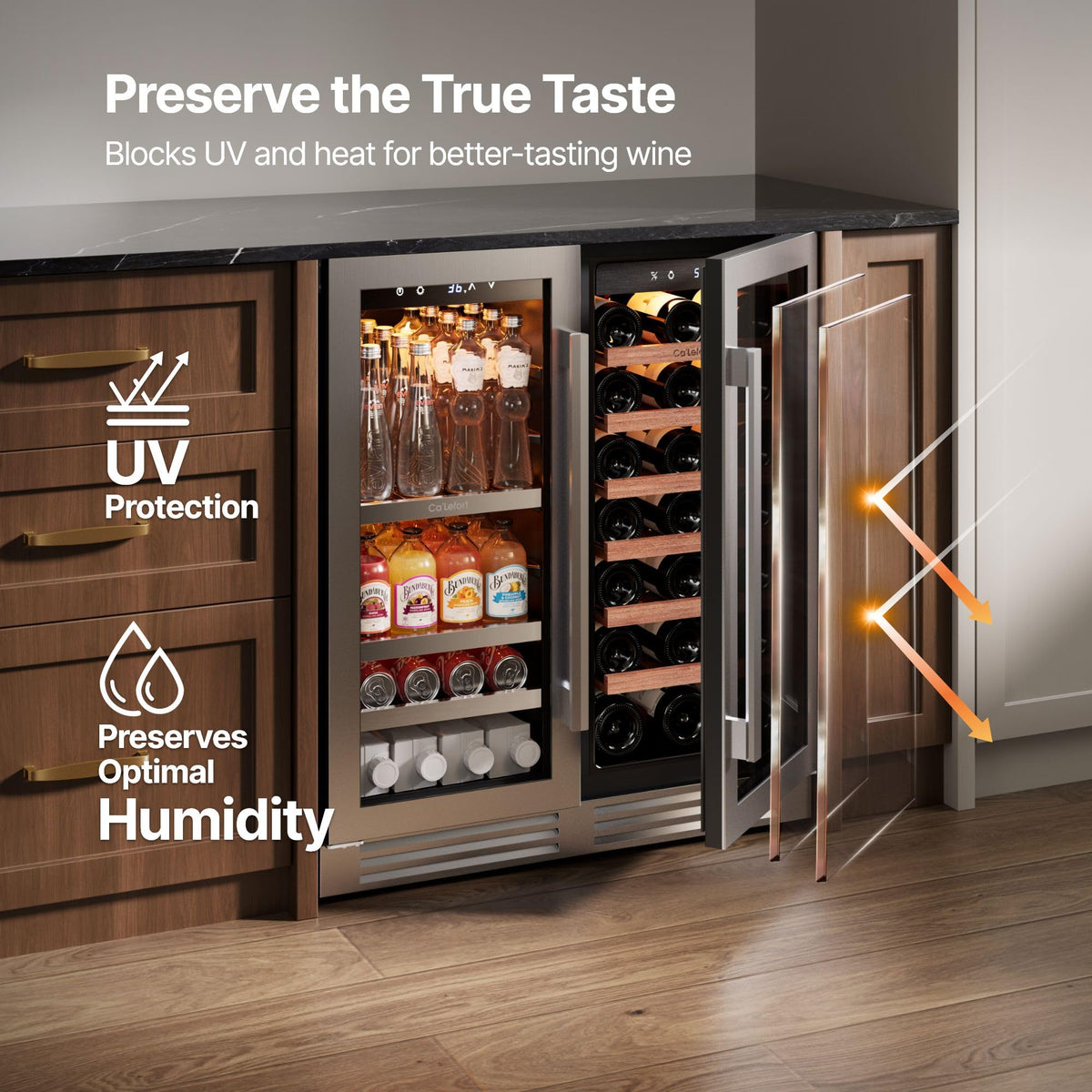Ca'Lefort 48 Inch Wine & Beverage Refrigerator, 200 Can and 46 Bottle