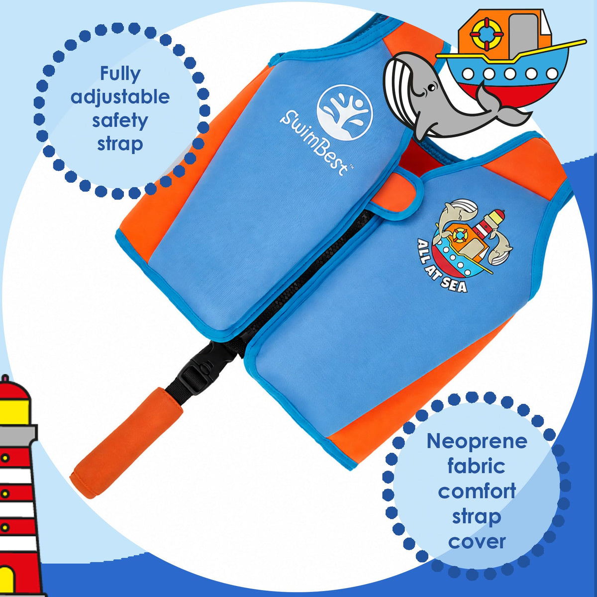 SwimBest Swim Vest - For Baby, Toddler & Kids. Adjustable Buoyancy Swim Jacket, ideal for pools/beaches/holidays & Learning to Swim
