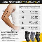 CAMBIVO Elbow Support for Men&Women 2 Pack, Upgraded Tennis Elbow Support Arm Sleeves with Gel Pad and Dual Stabilizers, Elbow Brace for Tennis, Weightlifting