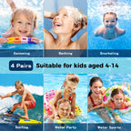 Swimming Ear Plugs for Kids,4 Pairs Reusable Silicone Ear Plugs Swimming