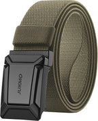JUKMO Stretch Tactical Belt for Men, Military Work Rigger Hiking 1.5" Elastic Nylon Web Ratchet Quick Release Belt in Gift Box