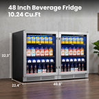 Yeego Beverage Refrigerator - 24 inch 180 Cans Beer Cooler with Glass Door