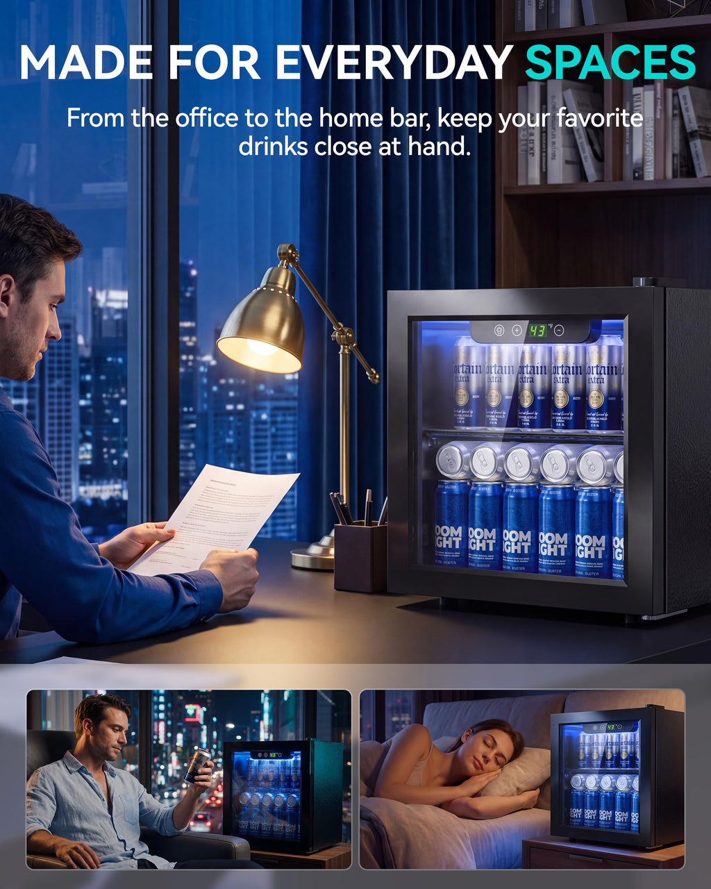 Beverage Refrigerator, 2.47 Cu.Ft Mini Fridge Beverage Cooler
