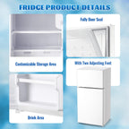 DEMULLER 45L Personal Double‑Door Mini Fridge With Freezer, Blue