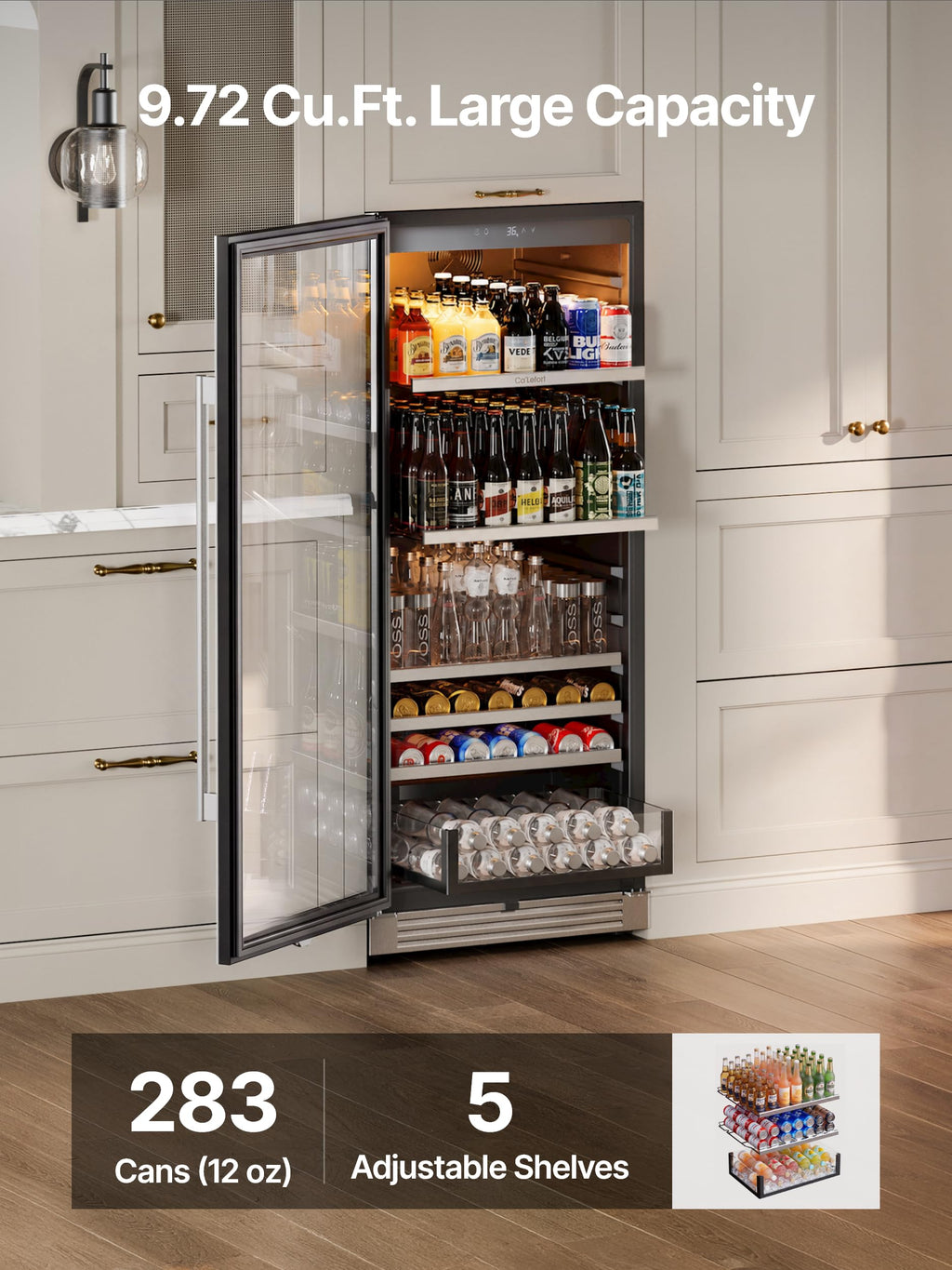 Ca'Lefort 48 Inch Wine & Beverage Refrigerator, 200 Can and 46 Bottle