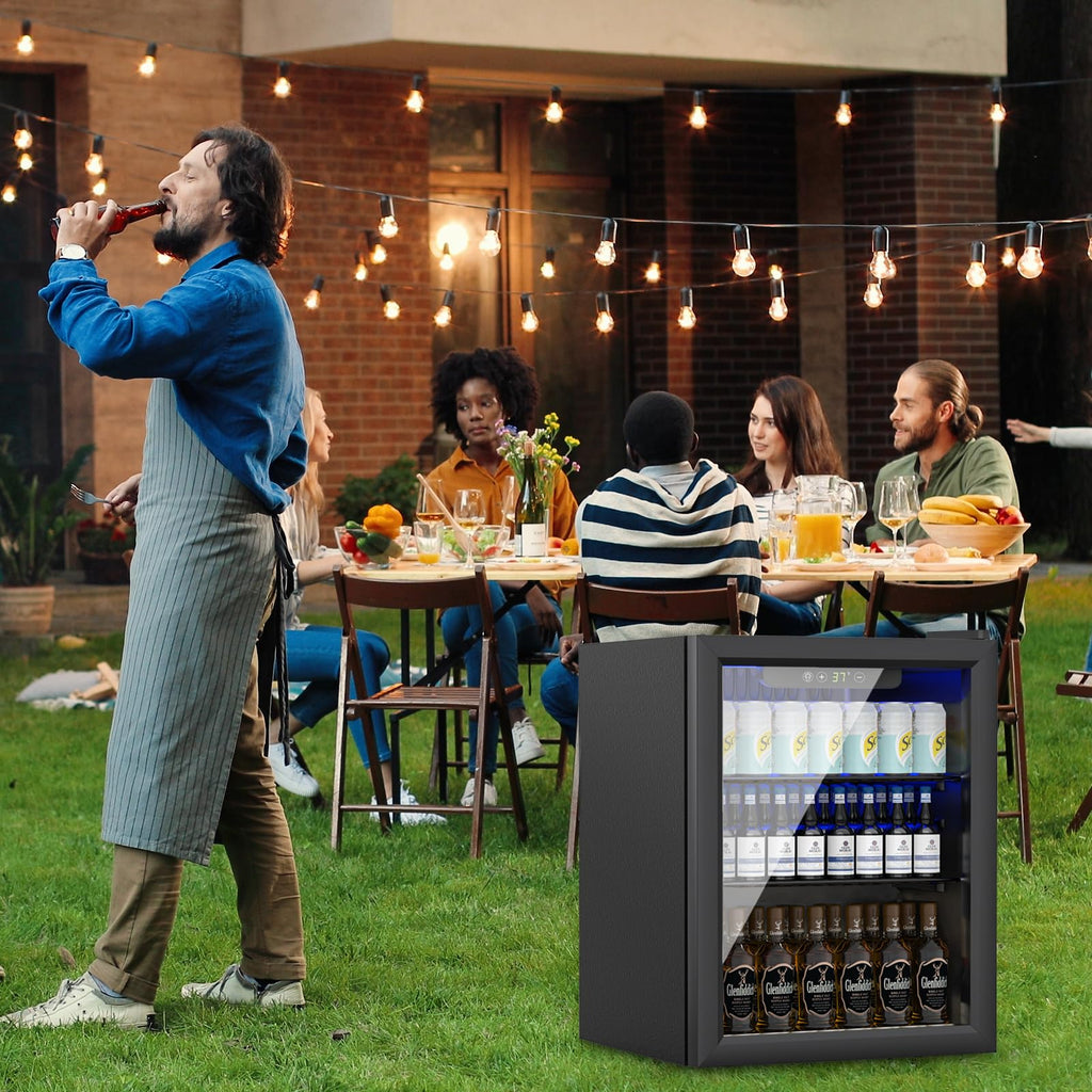 DOGHLY 0.95 Cu.Ft Mini Fridge Mirror Door for Beverages & Skincare, 24 Cans