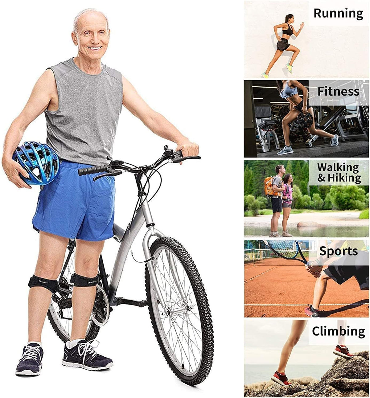 CAMBIVO 2 Pack Patella Tendon Knee Strap for Meniscus Tear & Osgood Schlatters Relief - Adjustable Knee Support for Running Stability, Jumper's Knee, Hiking & Gym Squats