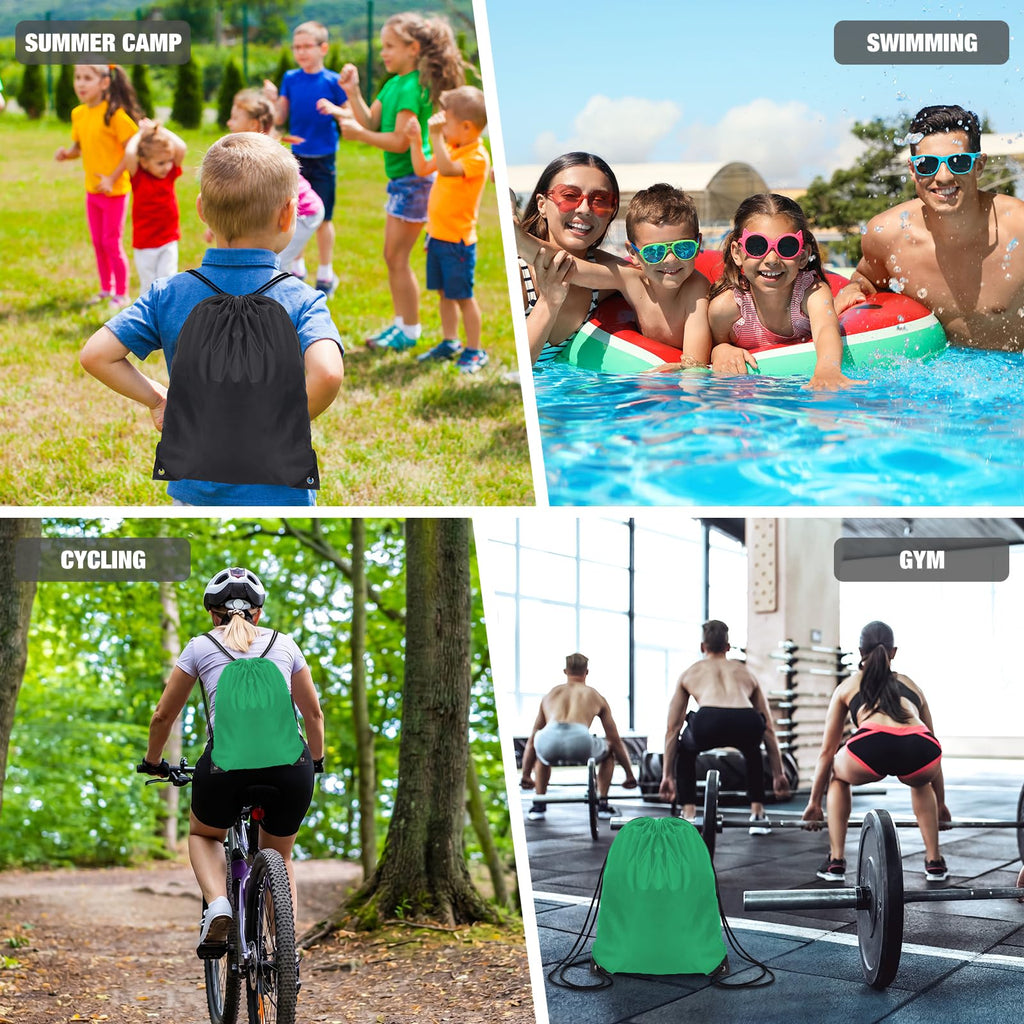 Drawstring Bags for Kids Adults - Swim Gym Sports School Travel Bag