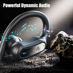 Wireless Earbuds Bluetooth Headphones, 54H Playtime Stereo Over Ear Buds with ENC Noise Cancelling, LED Power Display, IPX7 Waterproof Sport Earphones with Earhooks for Running/Workouts (Black)