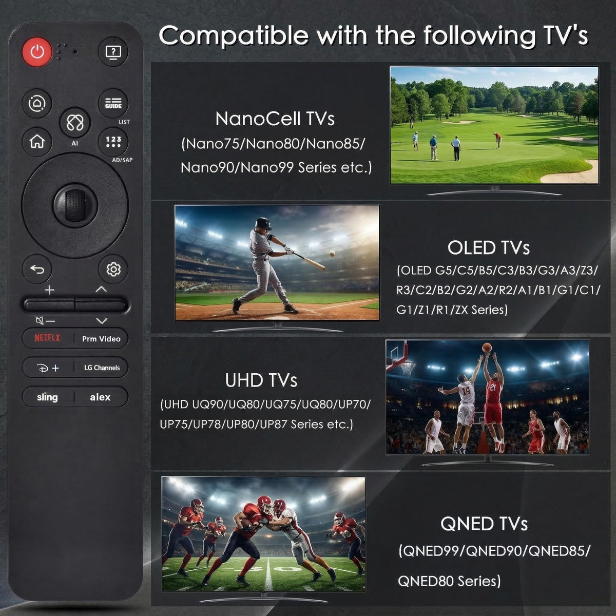 Replacement for Hisense Smart Google TV Voice Remote Control