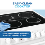 Avanti 20-Inch Freestanding Electric Range with Ceramic Glass Cooktop, in Black (CERU200P1B)
