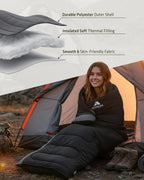 Voyager Sleeping Bag for Adults, Lightweight 3-4 Season Waterproof Camping