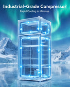 Manastin 4.5cf Mini Fridge for Dorm/Office Quiet 2-Door Adjustable