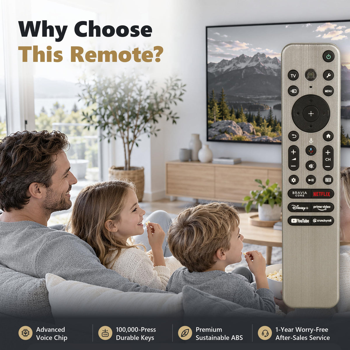 Replacement for Samsung TV Remote, for All 2019-2026 Samsung Remote Control for Smart TV with Voice Control. 2-Year Full Warranty.