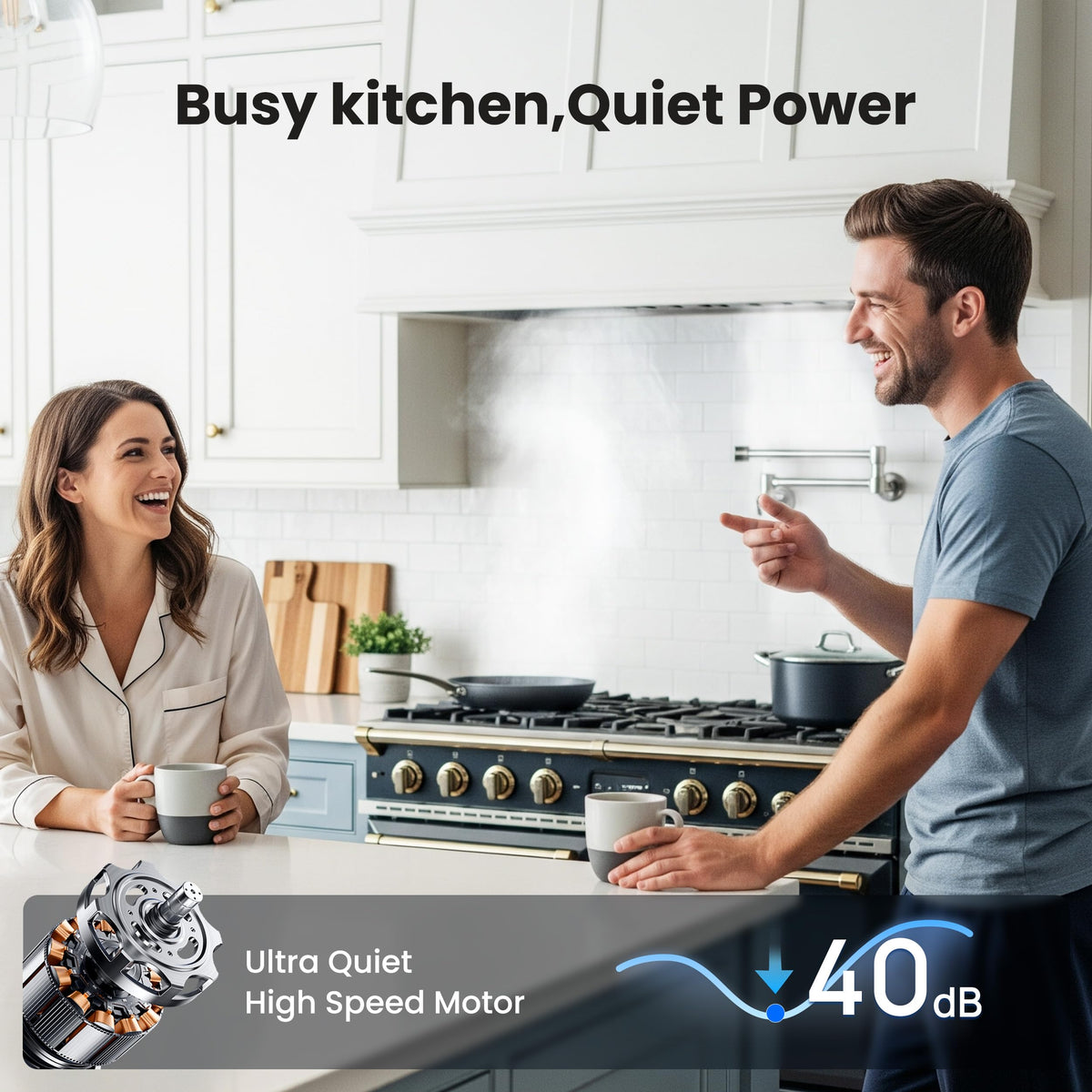 VIKIO HOME 30 Inch Range Hood Insert, 980 CFM, Dual-Intake, Gesture & Touch