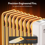 VonHaus Oil Filled Radiator 11 Fins – 2500W, 3 Heat Settings, 24 Hour Timer