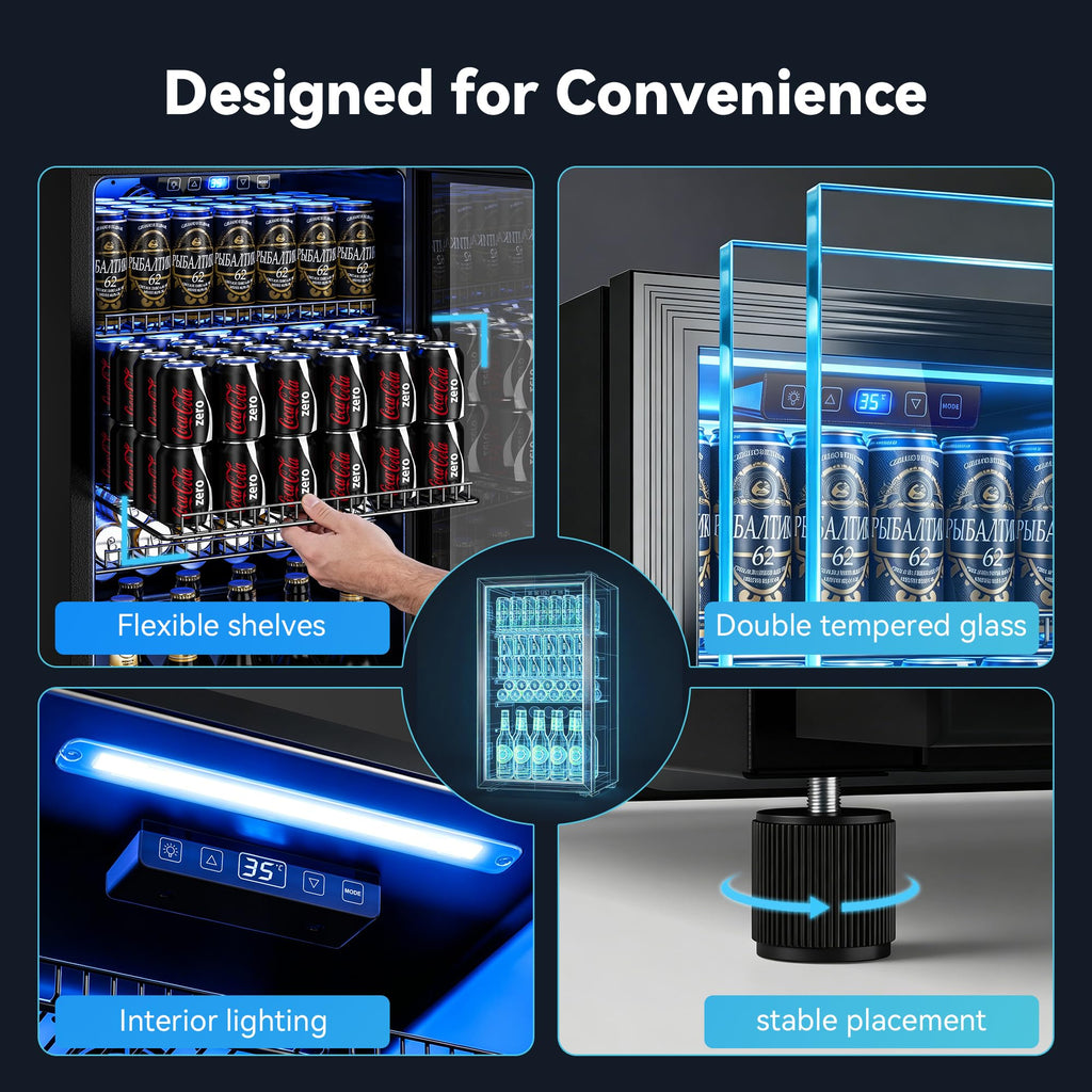 Beverage Refrigerator, 2.47 Cu.Ft Mini Fridge Beverage Cooler