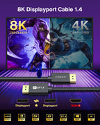 IVANKY VESA Certified 8K DisplayPort Cable 1.4, 6.6ft DP Cable Supports HDR