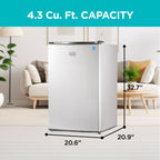 BLACK+DECKER 2.5 Cu. Ft. Compact Refrigerator, BCRK25V, Stainless Look