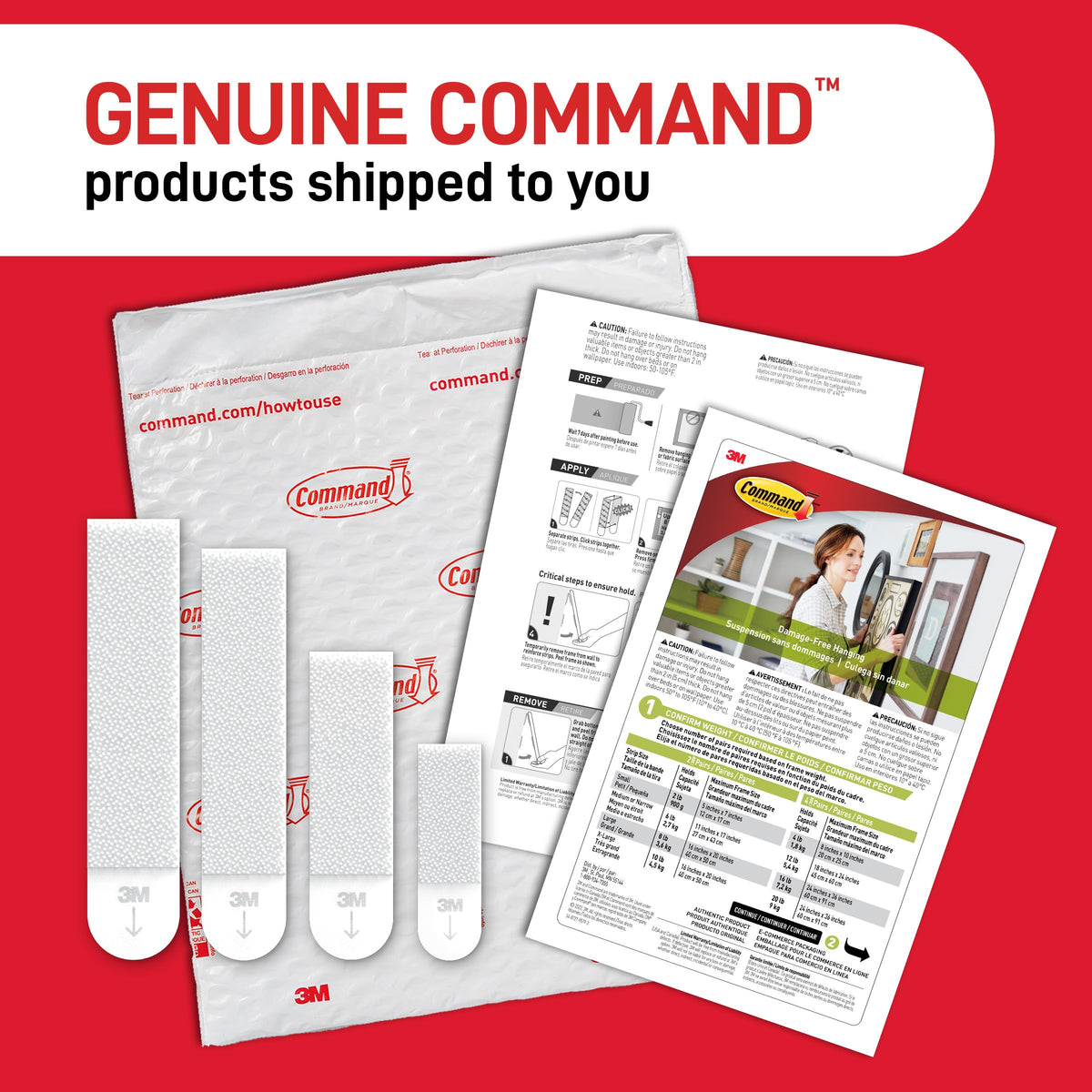 Command Large Canvas Hanger, White, 1 Hook and 2 Adhesive Strips