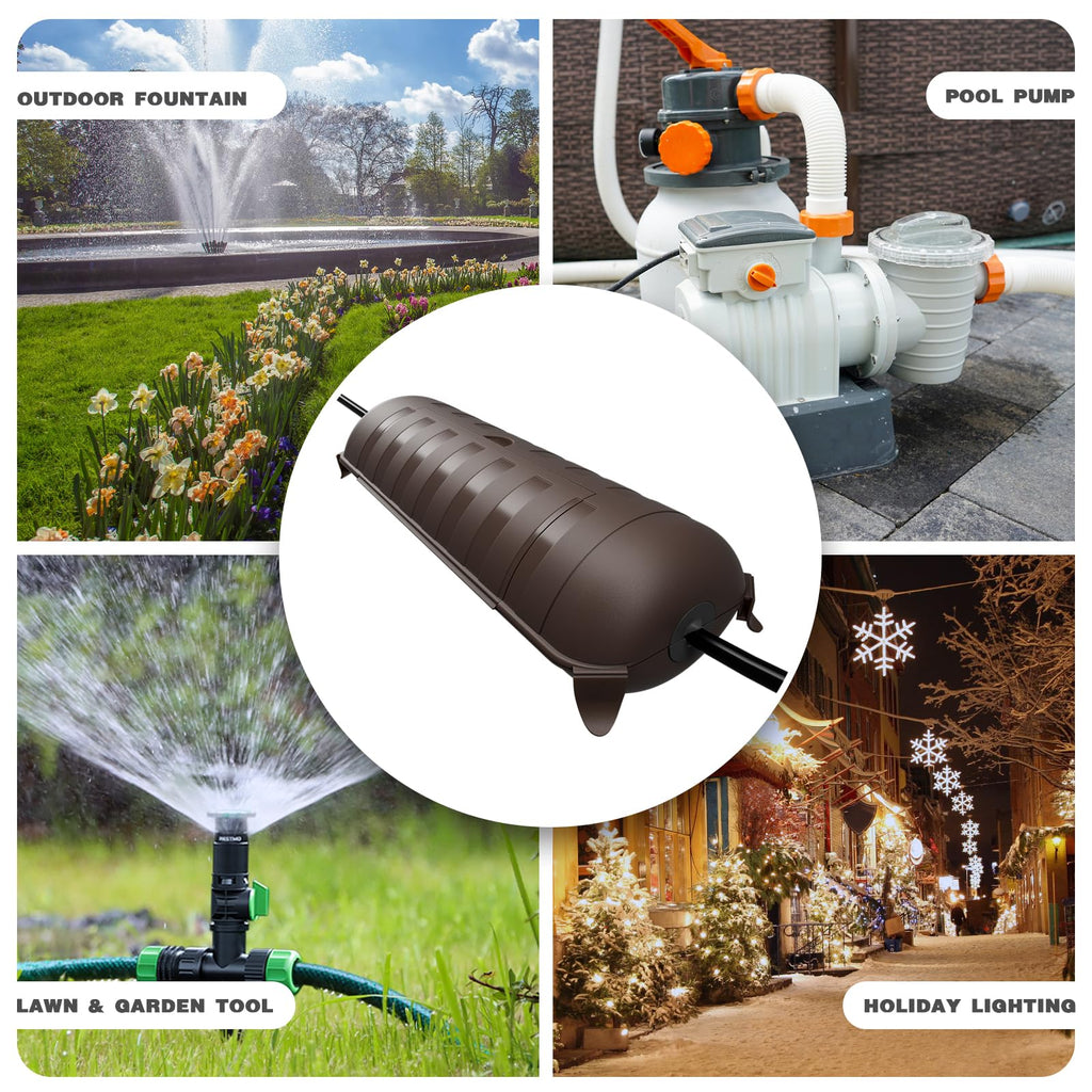 [3 Pack] Flemoon Outdoor Extension Cord Safety Cover with Waterproof Seal
