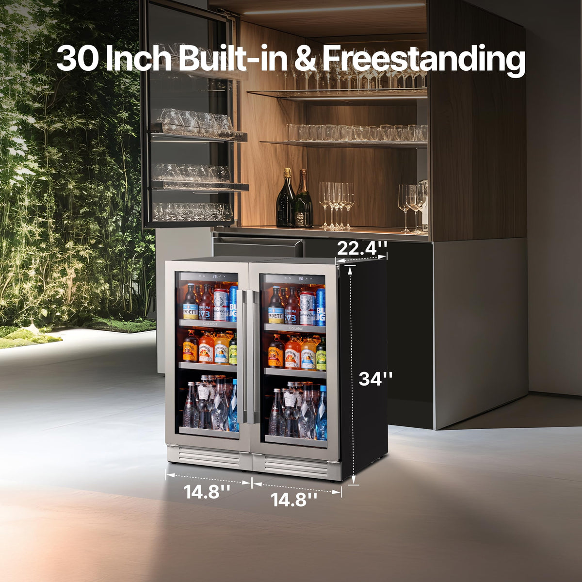 Ca'Lefort 48 Inch Wine & Beverage Refrigerator, 200 Can and 46 Bottle