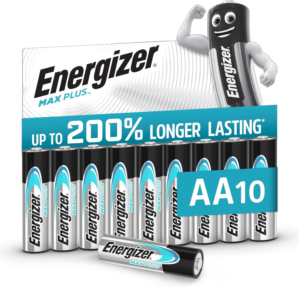 Energizer Max Plus AA Batteries (10 Pack) 200% Longer Lasting